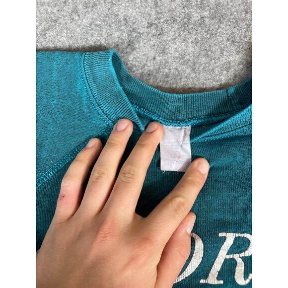 Vintage 90s Georgia Sea Creature Graphic Sweatshirt Womens Large Blue Wildlife - Picture 3 of 5